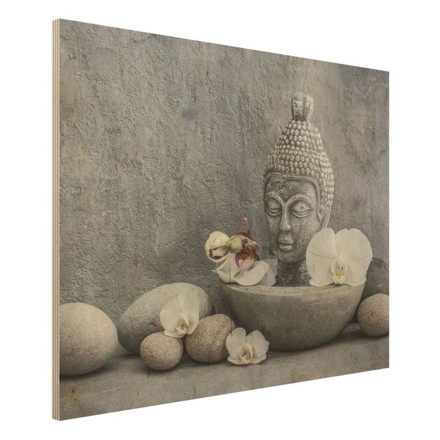 Kitchen Zen Buddha, Orchid And Stone
