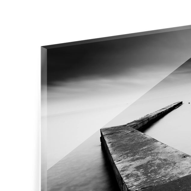Glass Splashback - Next Pier In Black And White - Landscape 2:3