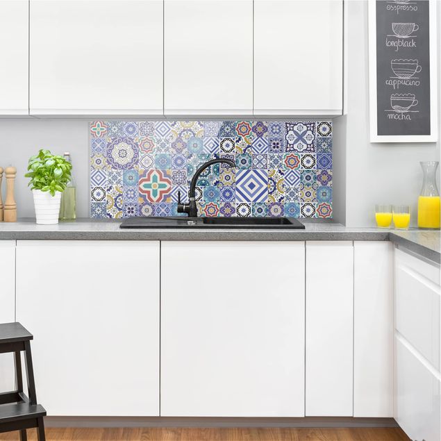 Glass splashback kitchen tiles Mirror Tiles - Elaborate Portuguese Tiles