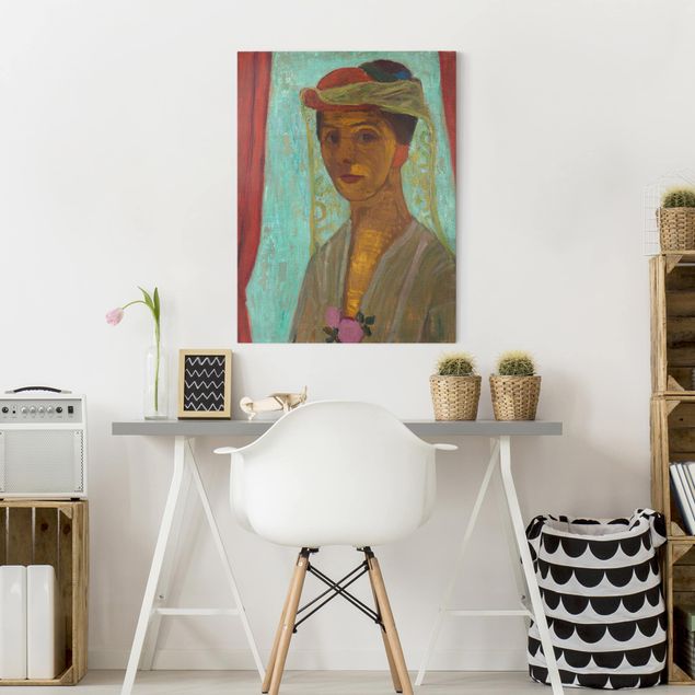 Expressionism art Paula Modersohn-Becker - Self-Portrait with a Hat and Veil