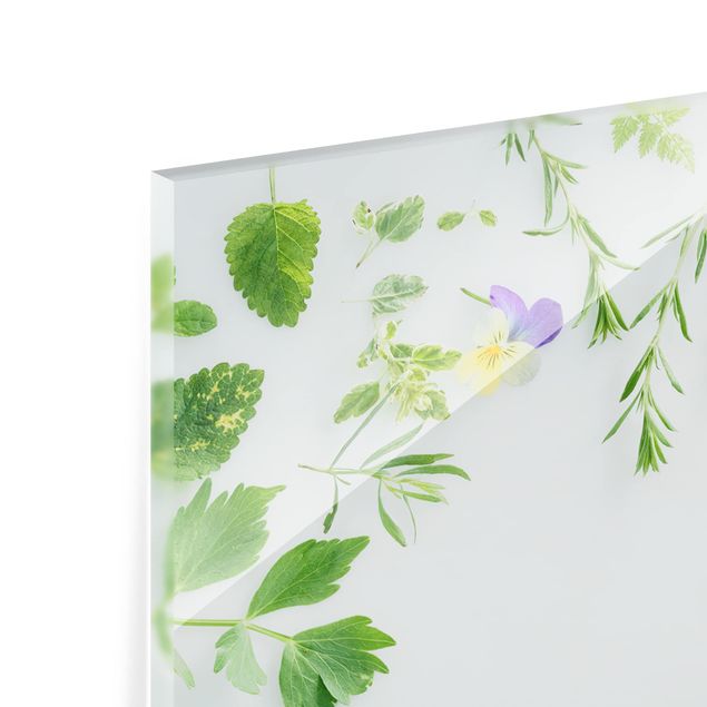 Glass Splashback - Herbs And Flowers - Landscape 1:2