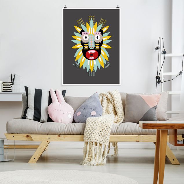 Native american prints Collage Ethnic Mask - King Kong