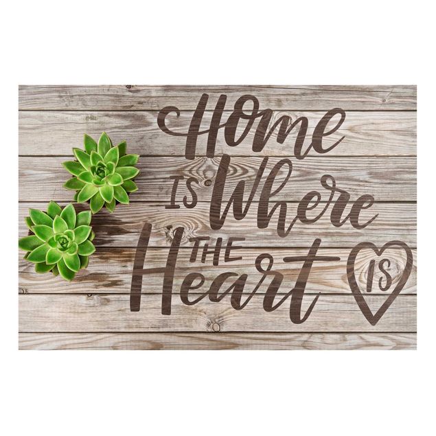 Family print Home is where the Heart is on Wooden Board