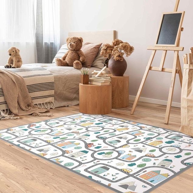 Kids room decor Playoom Mat City Traffic- Out And About With The Car