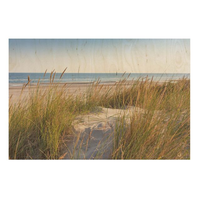 Wood prints landscape Beach Dune At The Sea