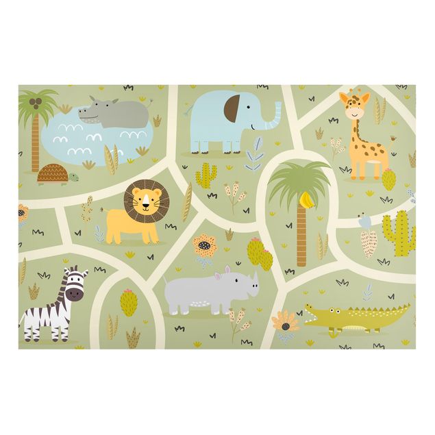 Nursery decoration Playoom Mat Safari - So Many Different Animals