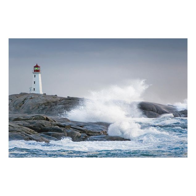 Glass splashbacks Storm Waves At The Lighthouse