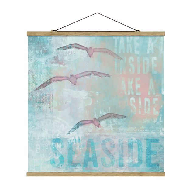 Framed quotes Shabby Chic Collage - Seagulls