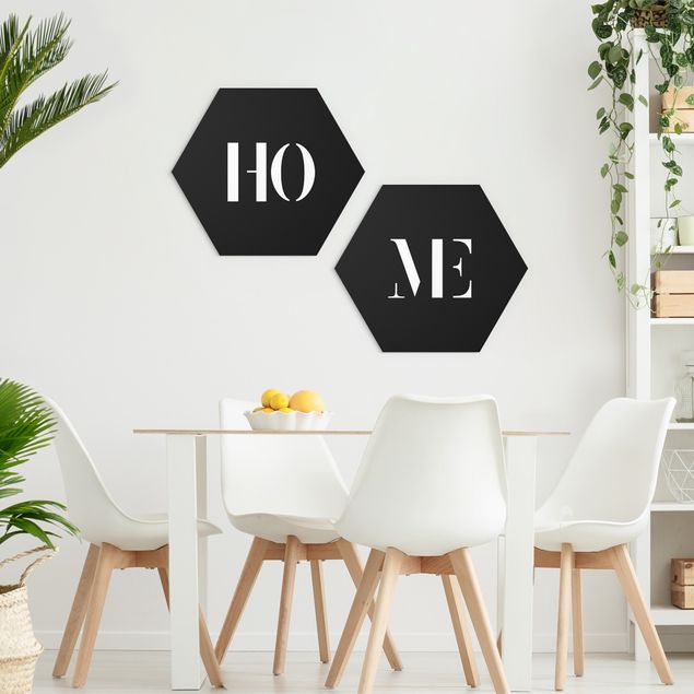 Family canvas wall art Letters HOME White Set I