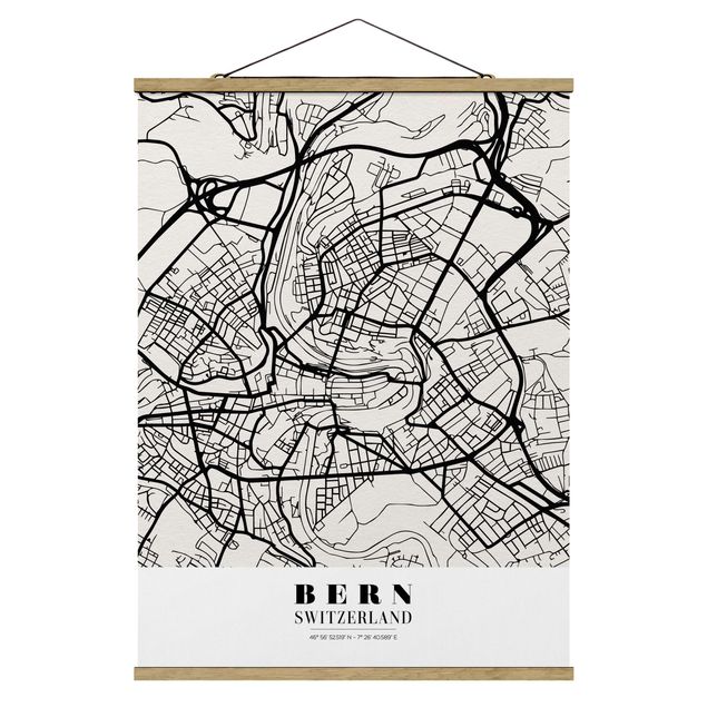 Printable world map Bern City Map - Classical