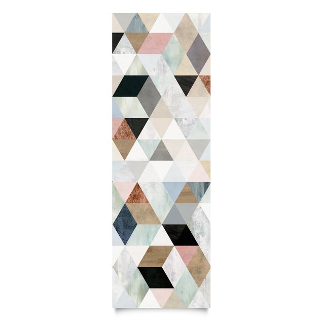 Adhesive films for furniture cabinet Watercolour Mosaic With Triangles I