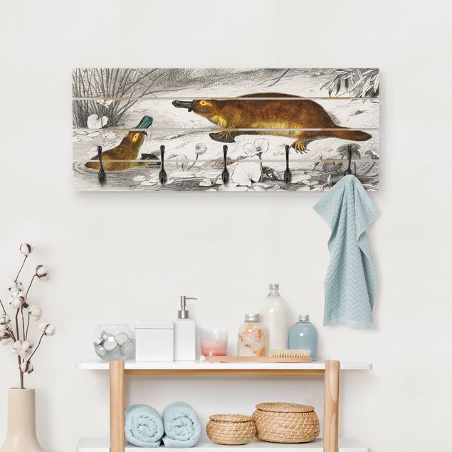 Wall mounted coat rack architecture and skylines Vintage Board Platypus