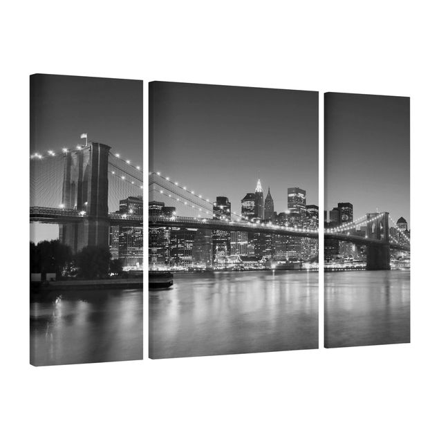 Wall art black and white Brooklyn Bridge in New York II