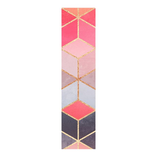 Patterned curtain panels Colourful Pastel Golden Geometrie