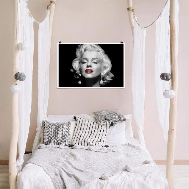 Retro prints Marilyn With Red Lips