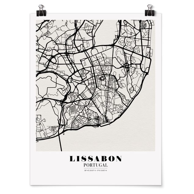 Prints quotes Lisbon City Map - Classic