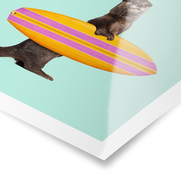 Sea life prints Otter With Surfboard
