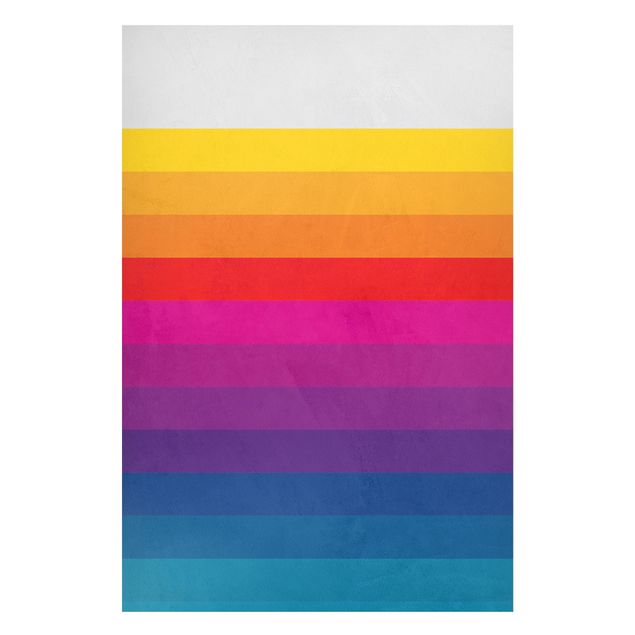 Modern art prints Retro Rainbow Stripes