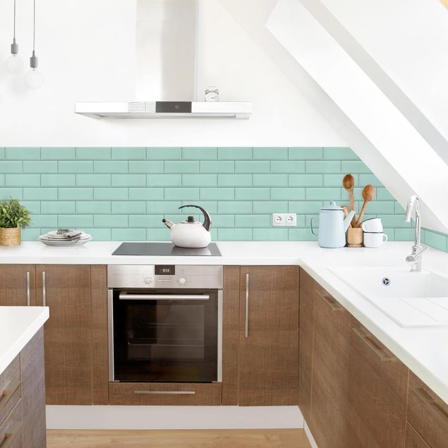 Kitchen splashback tiles Ceramic Tiles Turquoise