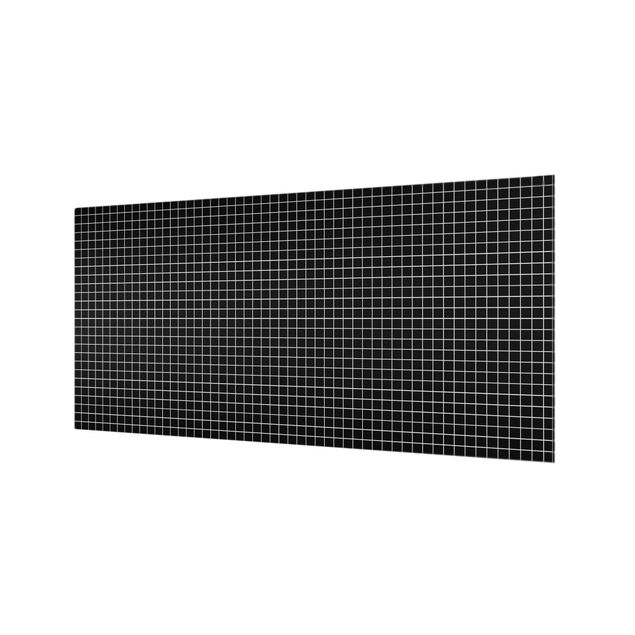 Glass Splashback - Mosaic Tiles Black Matt - Landscape 1:2