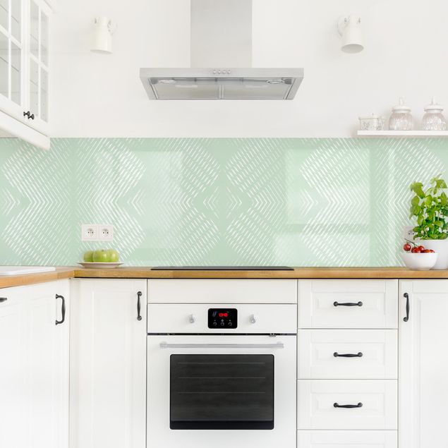 Splashback Rhombic Pattern With Stripes In Mint Colour
