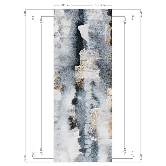 Shower wall cladding - Abstract Watercolour With Gold