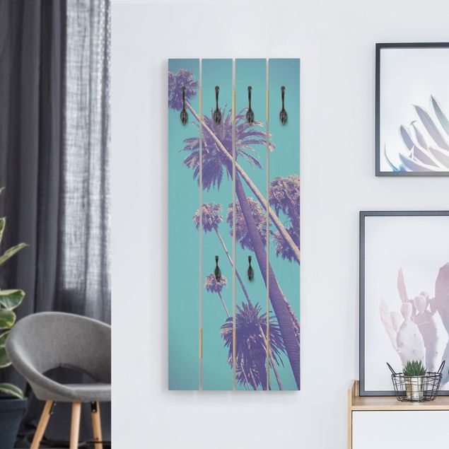 Wall mounted coat rack flower Tropical Plants Palm Trees And Sky