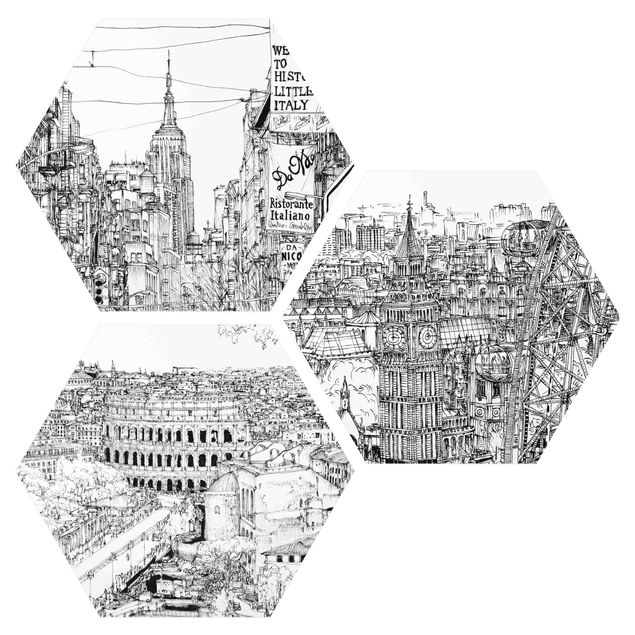 Contemporary art prints City Studies - New York - London - Rome