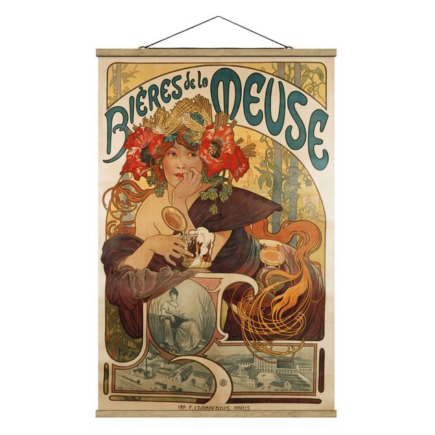 Poppy print Alfons Mucha - Poster For La Meuse Beer