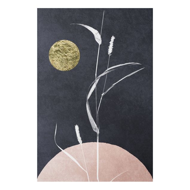Art prints Golden Moon With Reed