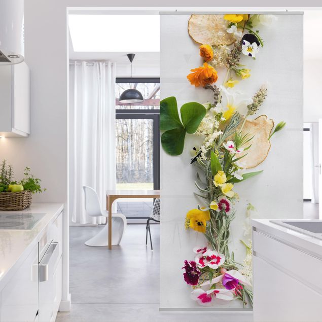Room divider panels Fresh Herbs With Edible Flowers