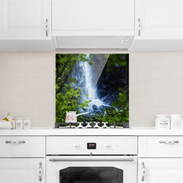 Glass splashback kitchen landscape View Of Waterfall