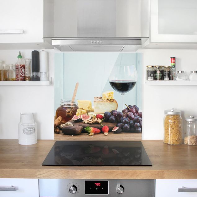 Glass splashback fruits and vegetables Cheese And Wine