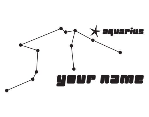 Wall stickers universe No.UL818 Customised text Constellation Aquarius