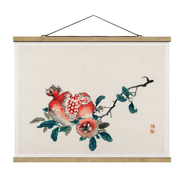 Floral prints Asian Vintage Drawing Pomegranate