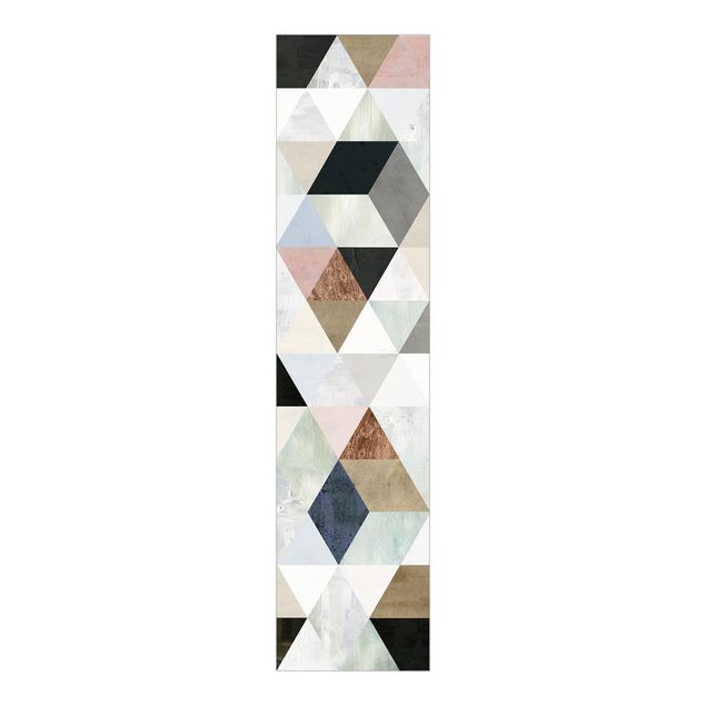 Patterned curtain panels Watercolour Mosaic With Triangles I