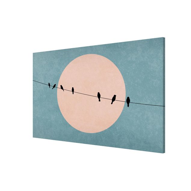 Magnet boards animals Birds In Front Of Pink Sun I