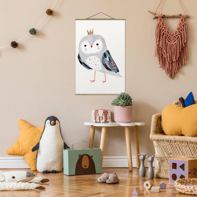 Prints animals Crowned Owl Light