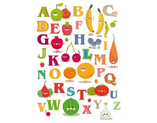 Wall stickers letters No.EK120 Funny Fruits&Vegetables Alphabet