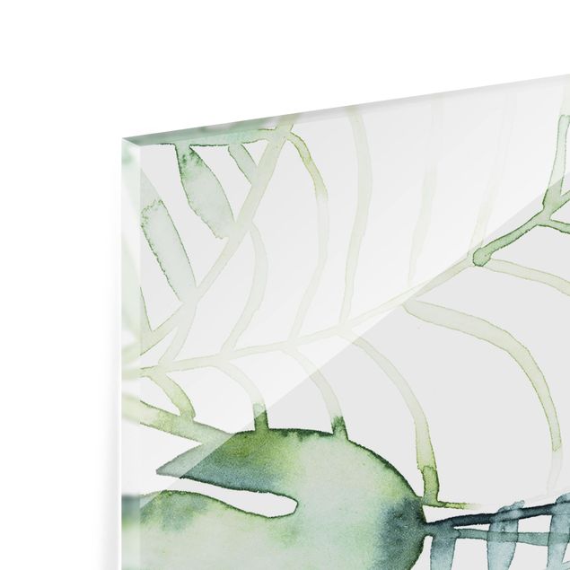 Glass Splashback - Palm Fronds In Water Color II - Landscape 1:2