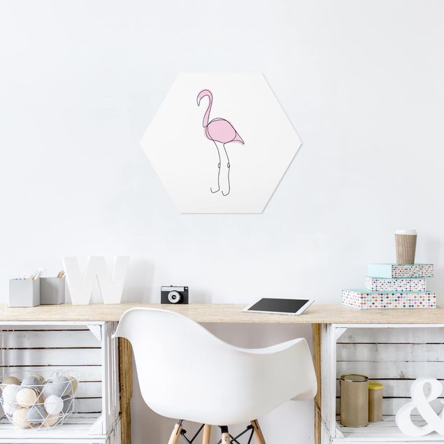 Prints animals Flamingo Line Art