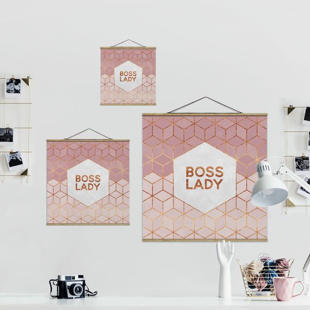 Elisabeth Fredriksson art Boss Lady Hexagons Pink