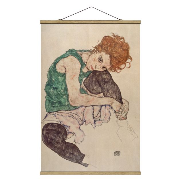 Art posters Egon Schiele - Sitting Woman With A Knee Up