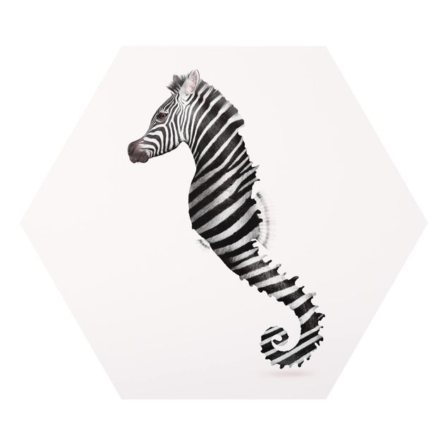 Art prints Seahorse With Zebra Stripes