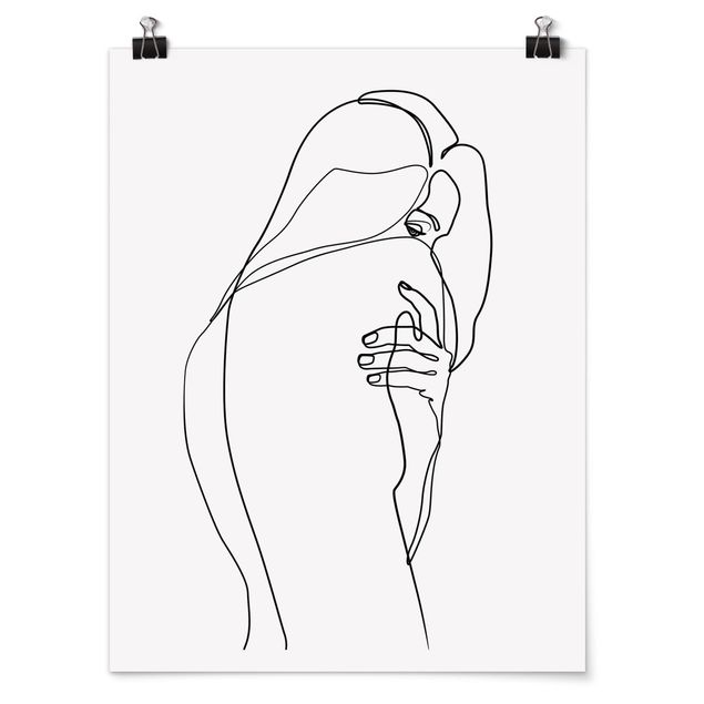 Art posters Line Art Nude Shoulder Black And White