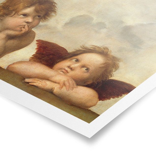 Art posters Raffael - Two Angels. Detail from The Sistine Madonna