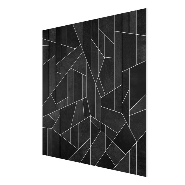 Prints abstract Black And White Geometric Watercolour