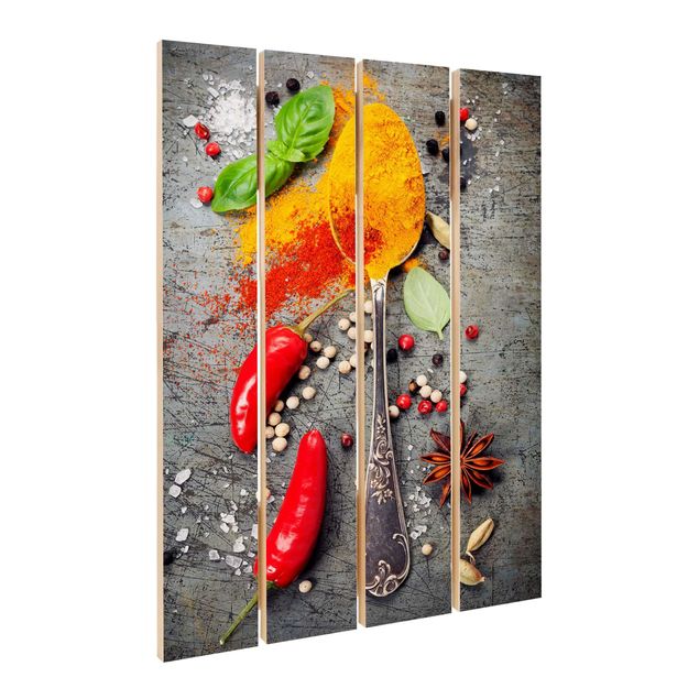 Print on wood - Spoon With Spices