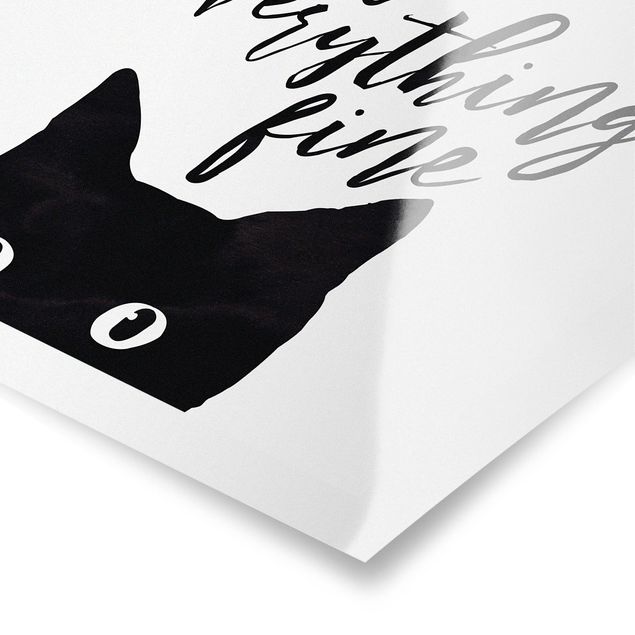 Prints black and white Cats And Wine make Everything Fine