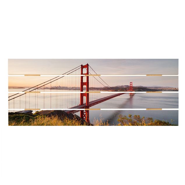 Print on wood - Golden Gate Bridge In San Francisco